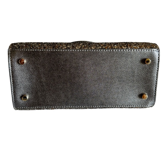 NWT New Kate Spade Mini Reiley Laurel Way Glitter Bag Satchel Crossbody Gunmetal - Picture 5 of 12